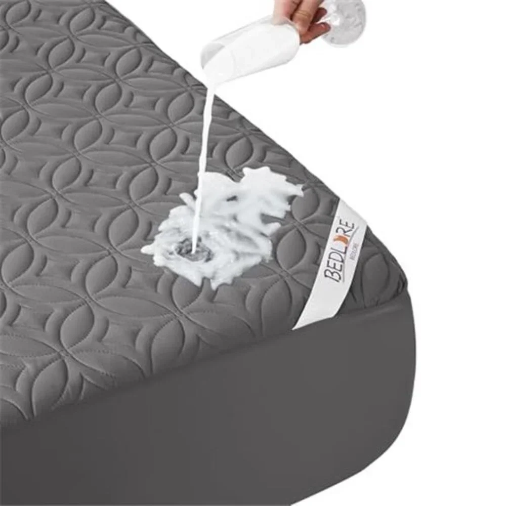 King Waterproof Mattress Protector Quilted Deep Pocket Noiseless Cover